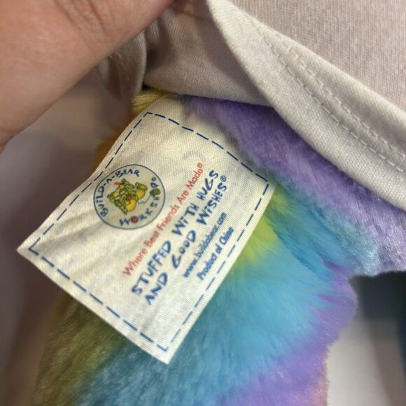 Build A Bear Enchanted Garden Rainbow Hugs Rainbow Plush Teddy Bear Stripes - Picture 3 of 3